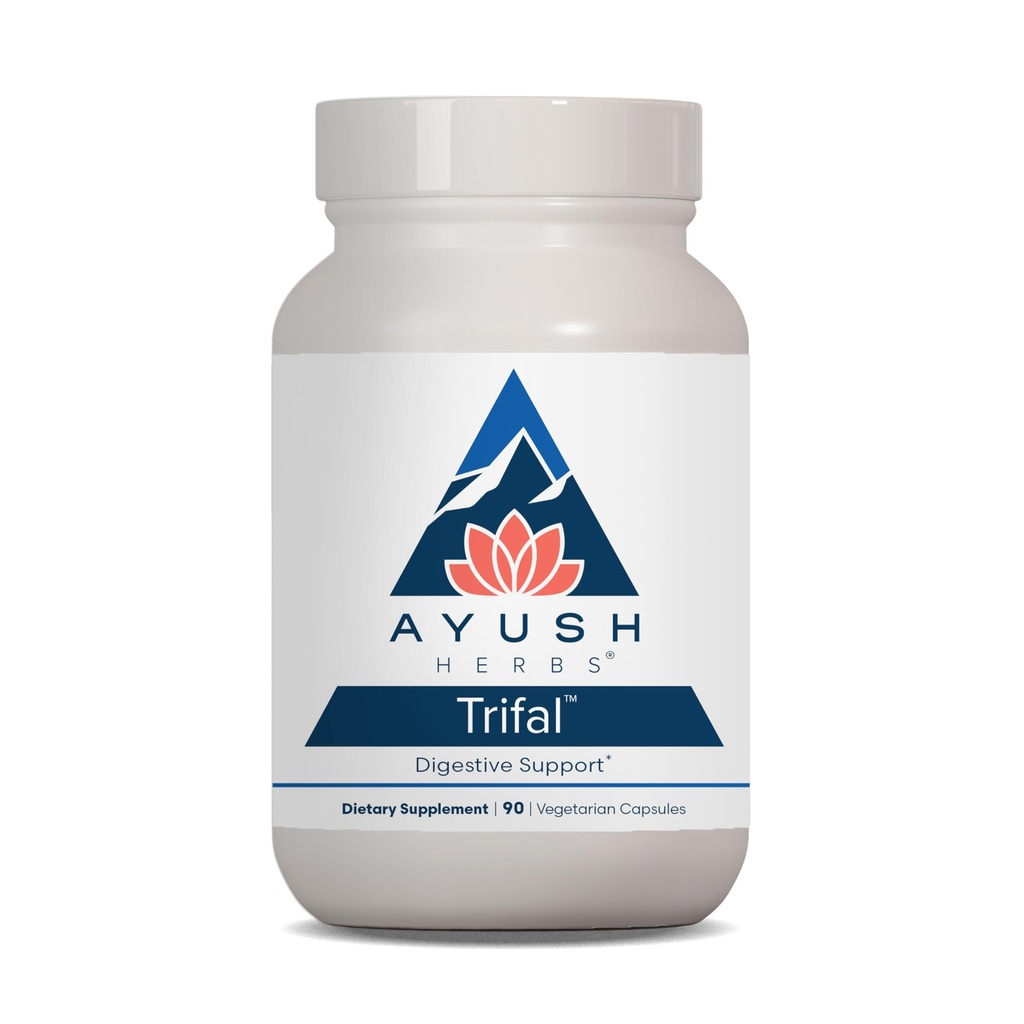 Ayush Herbs Trifal Digestive Support with Amla - 여성 및 남성을위한 Triphala 보충, 균형 잡힌 소화, 산화 방지제 리치, 유기 성분으로 만든 - 90 채식 캡슐 (1 개)