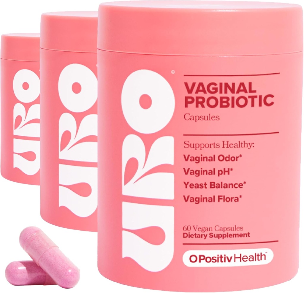 O Positiv URO Vaginal Probiotics for Women pH Balance with Prebiotics & Lactobacillus Probiotic Blend - 질 건강 보충 - 건강한 질 냄새 및 질 Flora, 60 카운트 (부패 3)를 촉진