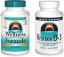 Source Naturals Wellness Formula 및 5000 iu 비타민 D-3, 각 병에 240 캡슐