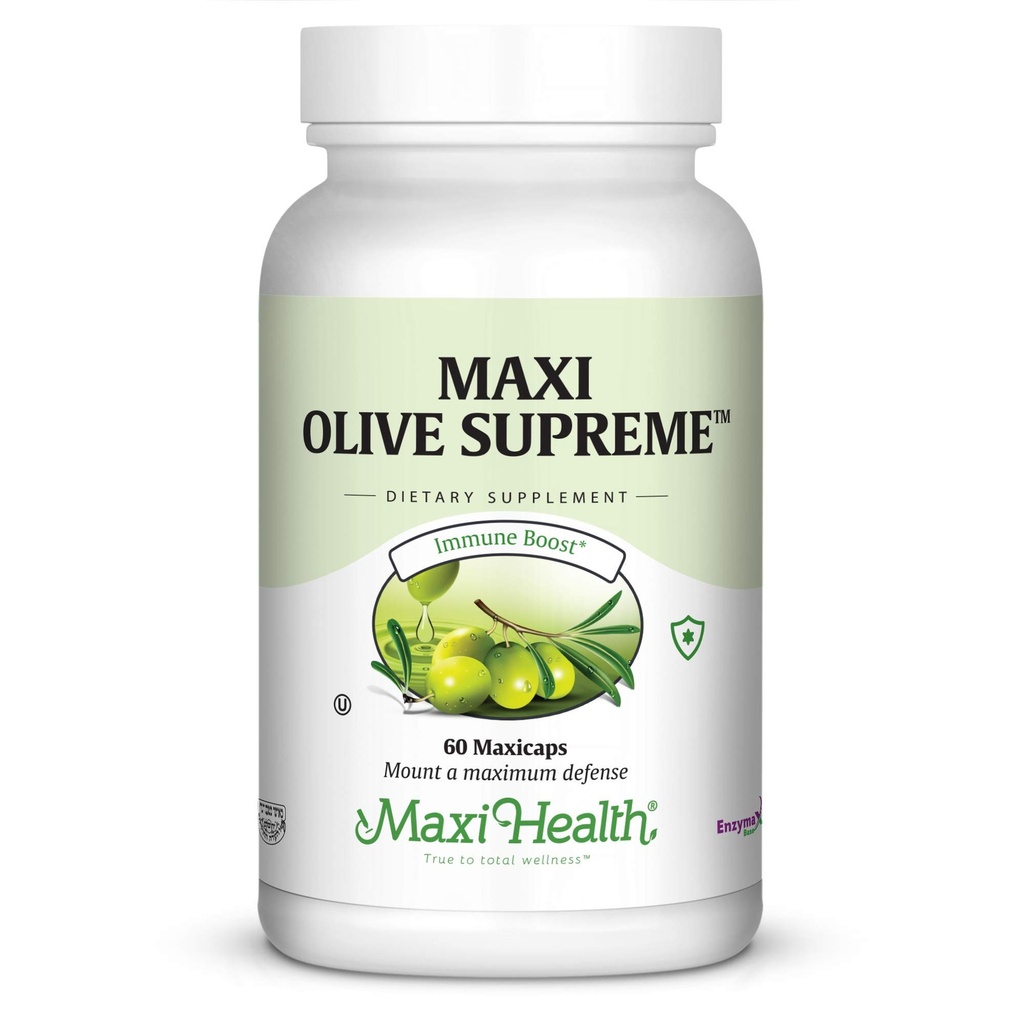 Maxi Health Olive Supreme - 올리브 리프 추출물 보충 - 면역 부스터 - 60 캡슐 - Kosher