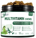 개를위한 NATURE TARGET Multivitamin - MSM 및 글루코사민, 오메가 3 & 6, 소화 건강, 합동 지원, 피부 & 외투, 면역 체계 & 전반적인 건강 120 연약한 가슴