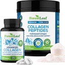 ForestLeaf Collagen 보충제 번들 - 2-in-1 Hydrolyzed Collagen 펩타이드 분말 및 Collagen 알약 - 여성을위한 잔디 Fed Bovine Collagen 및 남자를위한 Collagen
