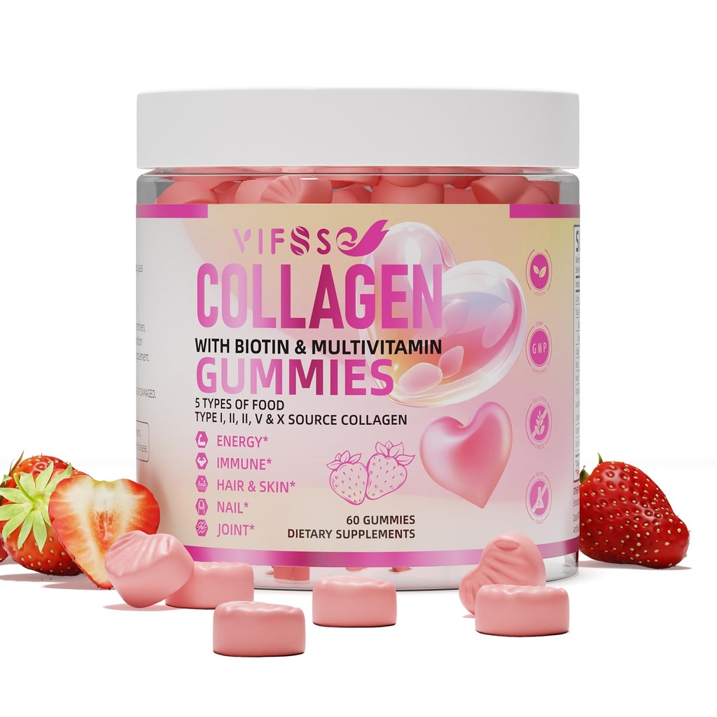 여자를 위한 교원질 펩티드 Gummies, 120 설탕 자유로운 가수분해하는, 여분 힘 2500mg 단백질 유형 I, II, III, V, 15000mcg Biotin와 비타민 A B6 B12 C D E를 가진 X