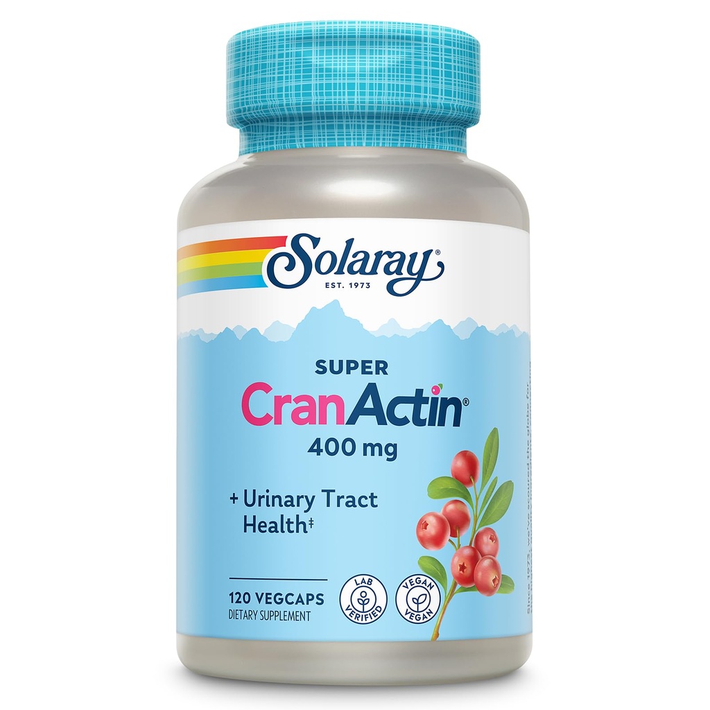SOLARAY Super CranActin Cranberry 추출물 400mg 추가 비타민을 가진 건강한 Urinary Tract 지원