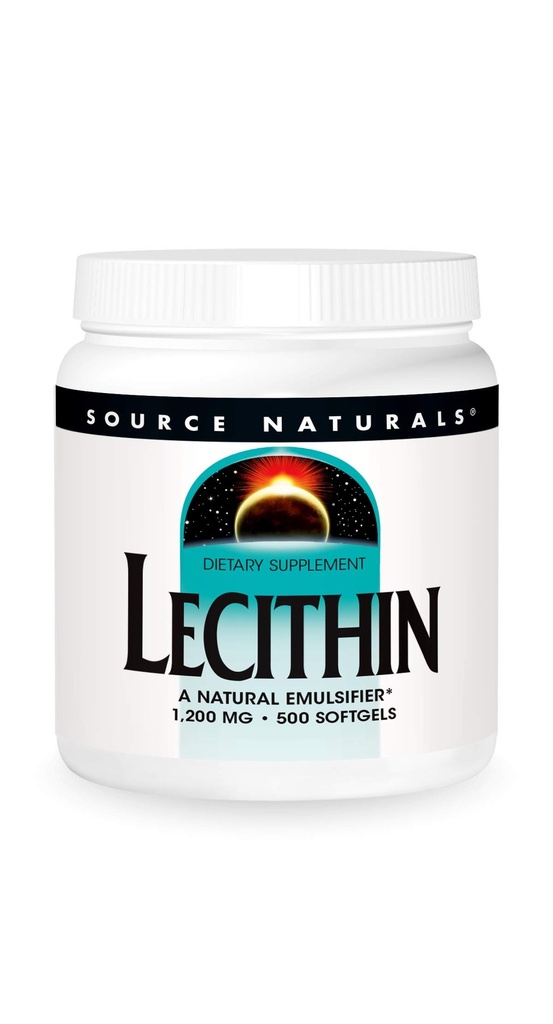 Source Naturals Lecithin 1200 mg, 천연 유화제 - 500 Softgels
