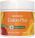 Santo Remedio Colon Plus, Colon Cleanser, Dietary Psyllium Husk 섬유 및 Probiotics 보충교재, 30의 서빙, 망고 풍미