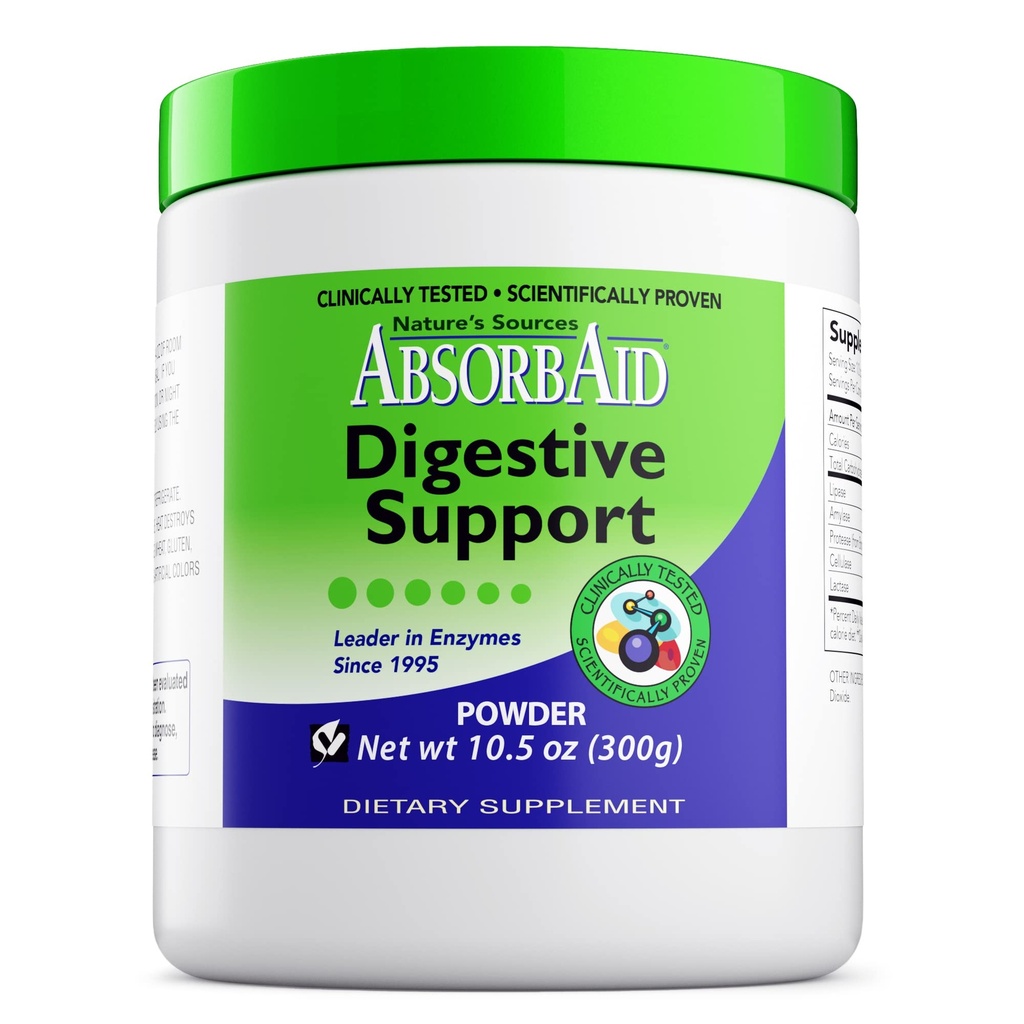 AbsorbAid 소화 효소 300 그램, 최대 71%까지 바이탈 영양 흡수를 증가하는 입증