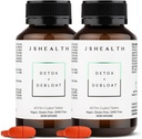 JSHealth Vitamins Detox and Debloat Liver Health Formula | Liver Detox Pills | 우유 이틀, 심황, 펜넬과의 분리식 | Liver Cleanse Supplement (60 정제, 팩 2)