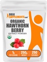 BulkSupplements.com 유기 호손 베리 추출 분말 - 호손 베리 보충 - 초본 & 글루텐 무료, 서빙 당 1g, 250g (8.8 온스) (팩 1)