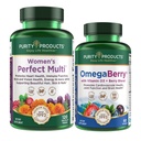 순수성 제품 여자의 완벽한 다 + OmegaBerry 물고기 기름 여자 다 (Urinary Tract 건강, 면역, 뼈, 머리, 피부, 못 + 더 많은 것 지원) - OmegaBerry (1250mg Omega-3, 비타민 D3 + 더 많은 것)