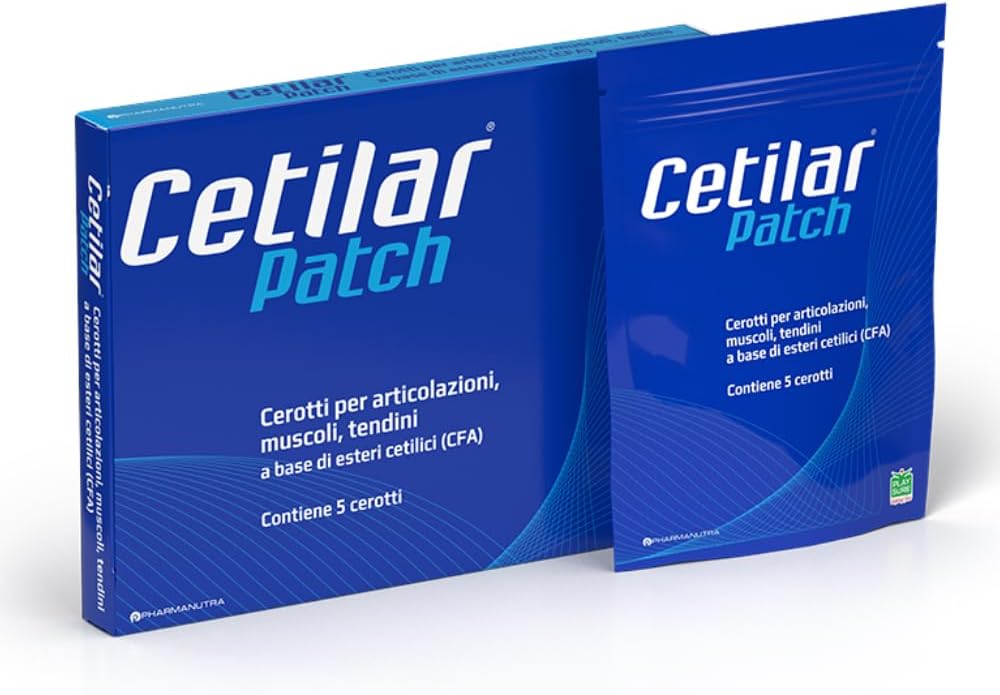 Cetilar 패치 – 5 긴 지속 관절 및 근육 통증 완화, 향상된 이동성 및 스포츠 복구를위한 특허 된 Cetylated 지방산을 가진 일회용 패치 – 땀 & 물 저항하는 – 무료 도핑