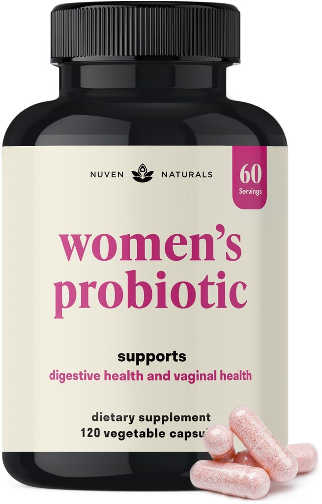 3-in-1 Womens Probiotic - 60 서빙 - 12 독특한 Strains, Prebiotics, D-Mannose, & Digestive Health, Vaginal Health & Immune Support - 여성을위한 Prebiotics 및 Probiotics | pH 밸런스