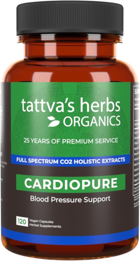 Tattva의 허브 Cardiopure 초본 Ayurvedic 보충교재, Ashwagandha, Rauwolfia, & Arjuna 가득 차있는 스펙트럼 Co2 추출물, Veggie 캡슐, 120 조사