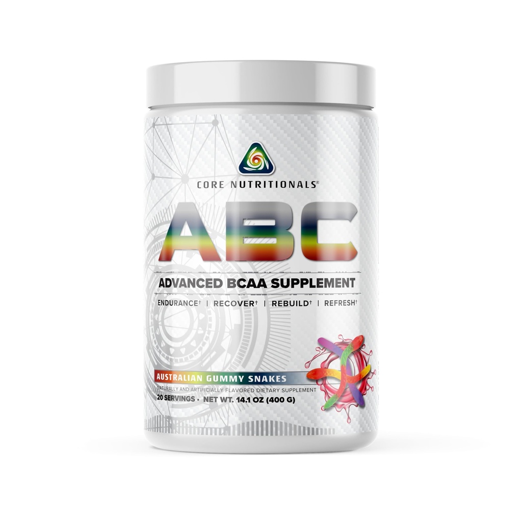 핵심 영양 ABC 고급 BCAA 보충 | 아미노산 회복 혼합 | 글루타민, 베타 알라닌, Citrulline Malate | 20 인분 (호주 거미 뱀)