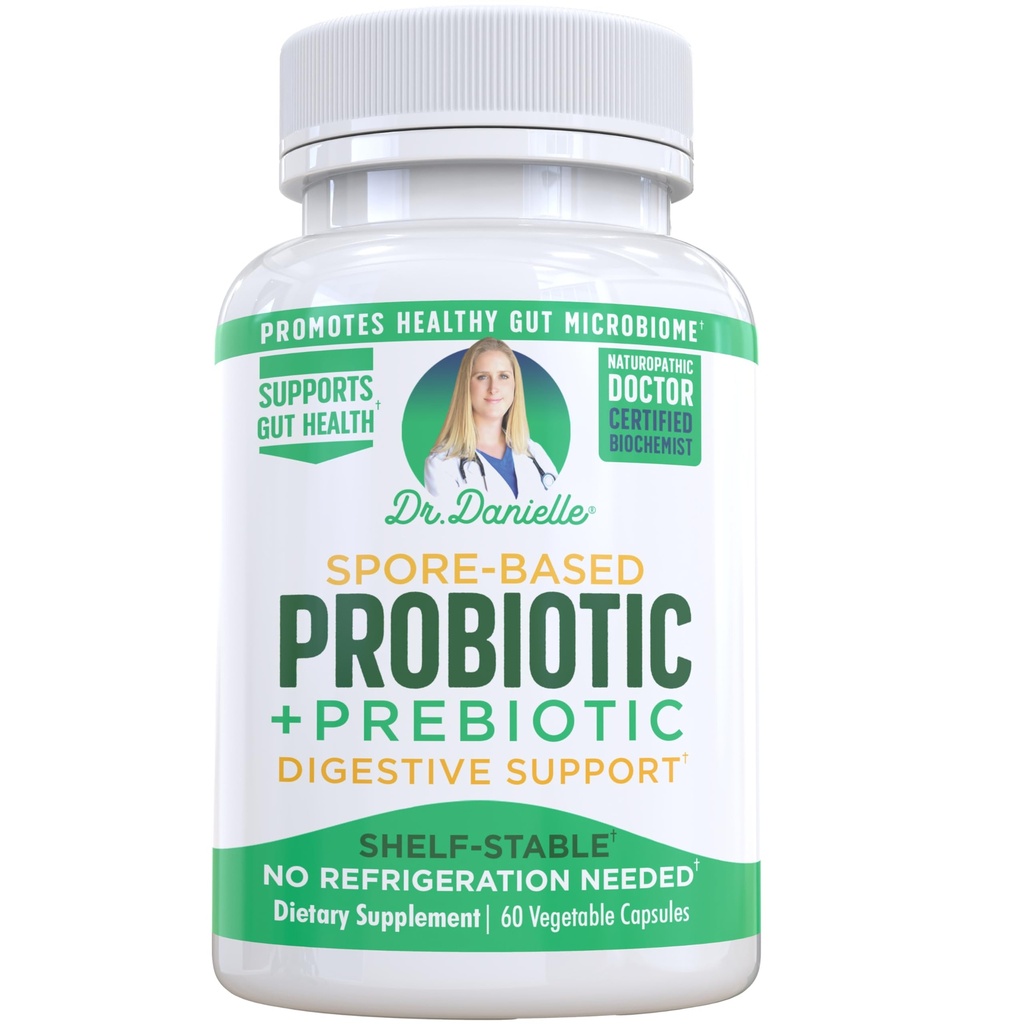 Danielle Probiotic 박사 - 여성 및 남성을위한 Probiotics, Danielle 박사의 성인 - 유통 안정 Probiotic 보충 - 냉동 필요 없음 - Bacillus - 60 캡슐