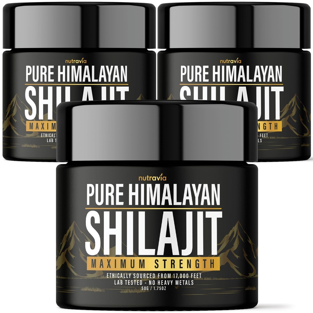 (3 팩) Shilajit 순수한 Himalayan 유기 수지 - 남자, 여자를 위한 자연적인 확실한 실험실에 의하여 시험되는 공식 - 85+ 추적 무기물 황금 급료 Shilajit 보충교재를 가진 600mg 최대 힘 없음