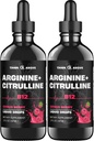 L-Arginine + L-Citrulline + B12 액체 드롭, 감귤 베리 맛, 2 fl oz, 2 팩