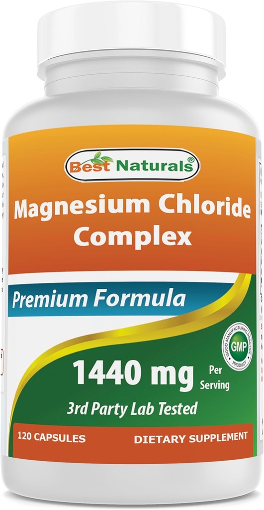 제일 자연적인 마그네슘 염화물 (Cloruro De 마그네슘) 단지 1440 mg 서빙 당 - 120의 캡슐