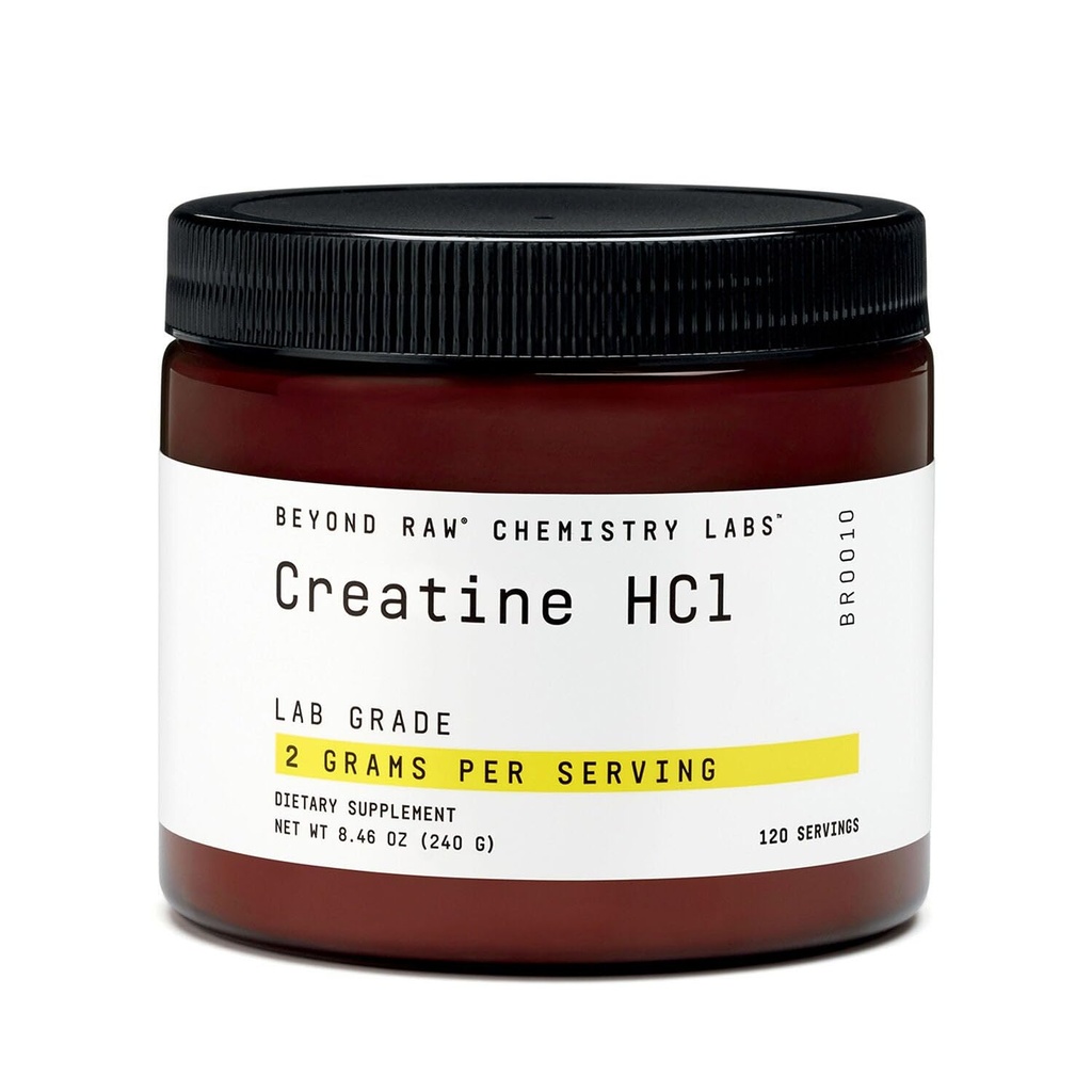 BEYOND RAW Science-Backed Creatine HCl Powder, 근육 강도 및 성장, 에너지 생산, Athletic Performance, Cognitive Support, Cellular Hydration, 120 서빙