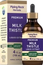 Piping Rock Milk Thistle Extract Liquid Drops | 4 Fl Oz | 허브 Tincture Supplement | 알코올 무료 | 채식 | 비 GMO, 글루텐 프리