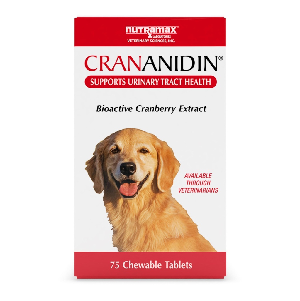 Nutramax Laboratories Crananidin Cranberry 추출물 개를위한 Urinary Tract 건강 보충교재, 75 Chewable 정제