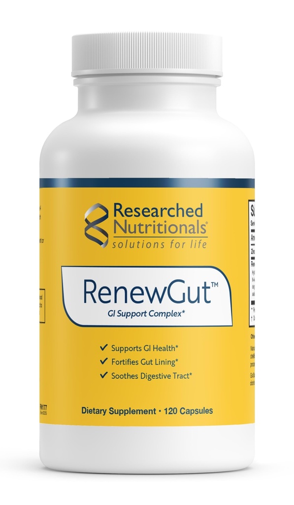 연구 영양 RenewGut-GI Complex 지원 Gut Lining, 건강한 Histamine 수준 & 소화 건강 - 교원질 펩티드, 아연 Carnosine, DGL & N Acetyl 글루코사민 (120의 캡슐)