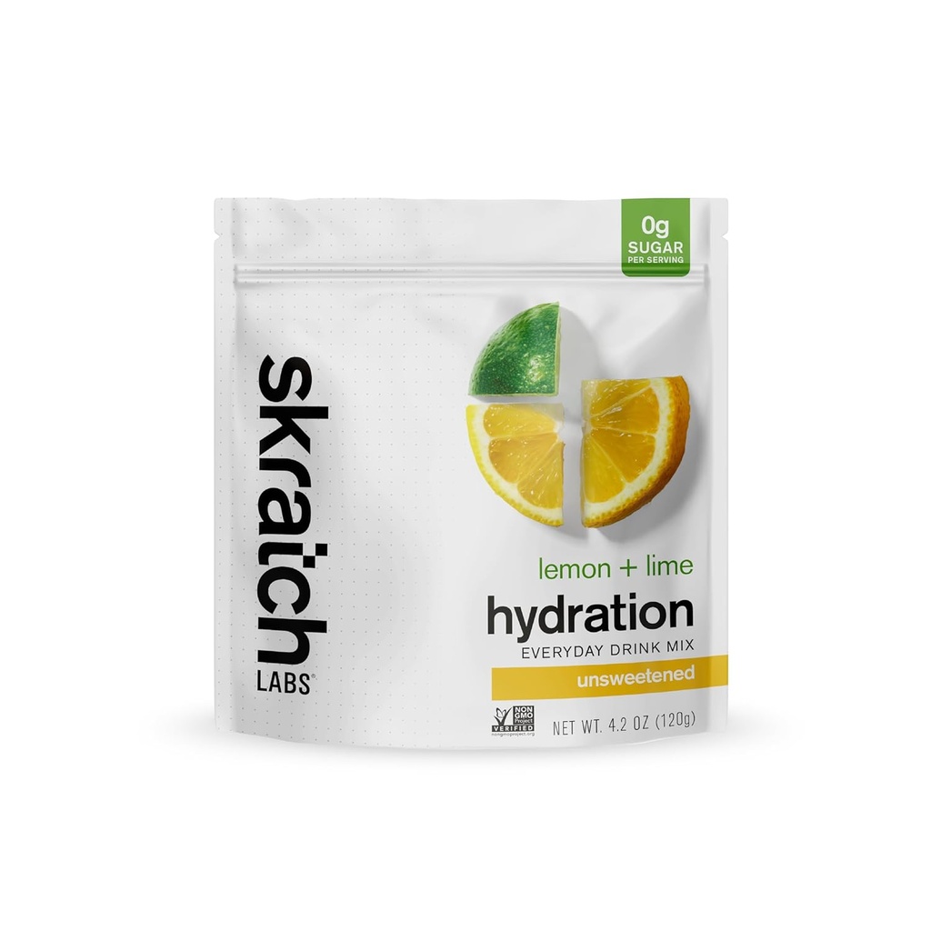 Skratch Labs Unsweetened Electrolyte Powder - 매일 Hydration - 스포츠 음료 혼합 - Sugar Free - Electrolytes Booster- Lemon + Lime - 30 서빙 - Keto, Paleo, Vegan, Non-GMO