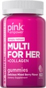 여성용 PINK Multivitamin Gummies | Non-GMO & Gluten Free | Plus Collagen & Biotin | 혼합 베리 맛