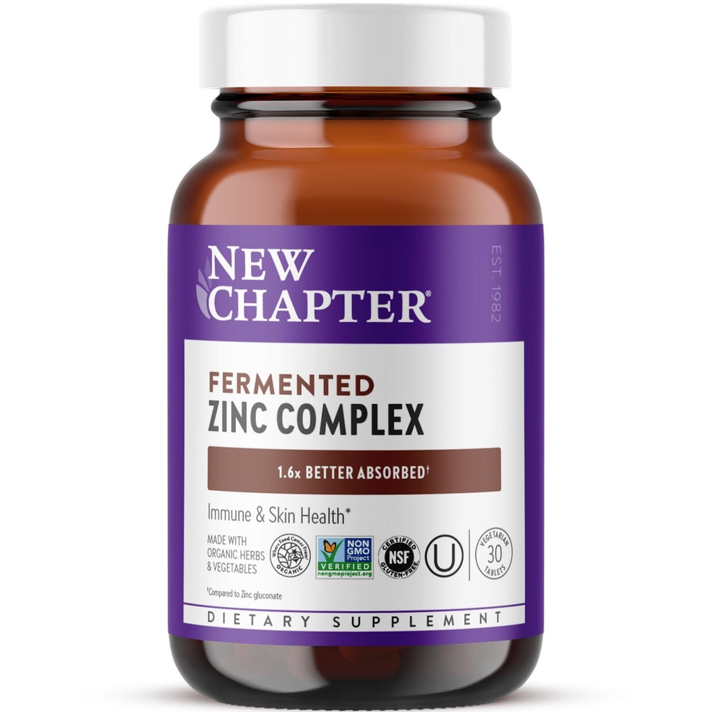 새로운 장 아연 보충교재, Fermented 아연 Complex, Immune 지원 + 피부 건강을 위한 1 매일, 구리에 있는 무기물 균형 공식 부자, 삼키기 & 소화, 30 조사 (1 달 공급)
