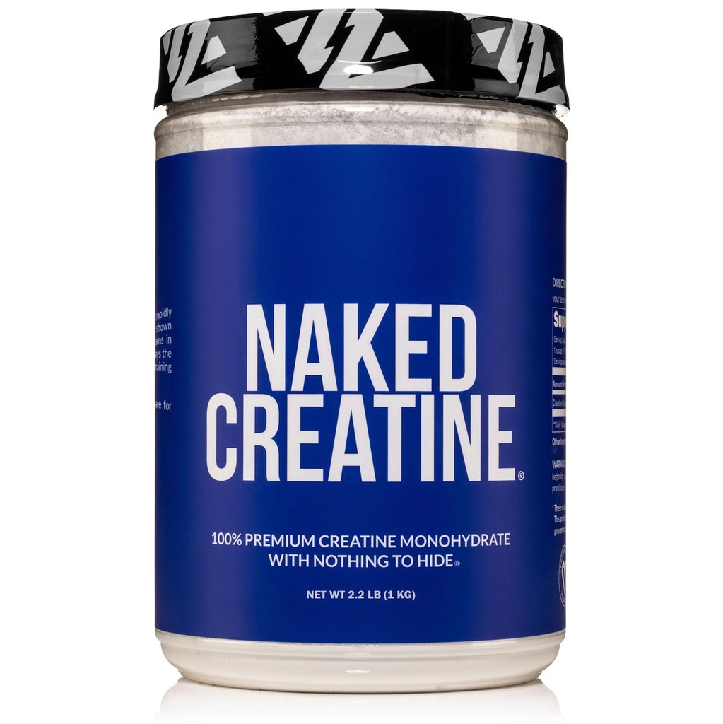 NAKED Pure Micronized Creatine Monohydrate - 200 서빙, 1,000g 대량 - NSF 인증, Vegan, Non-GMO, 글루텐 & Soy 무료 - 근육 건물, 힘 훈련, 체육관 및 피트니스 보충