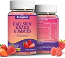 2 팩 머리 피부와 여성을위한 Biotin Collagen 비타민과 손톱 Gummies - 건강한 머리카락, 피부 및 손톱 지원 - 120 카운트