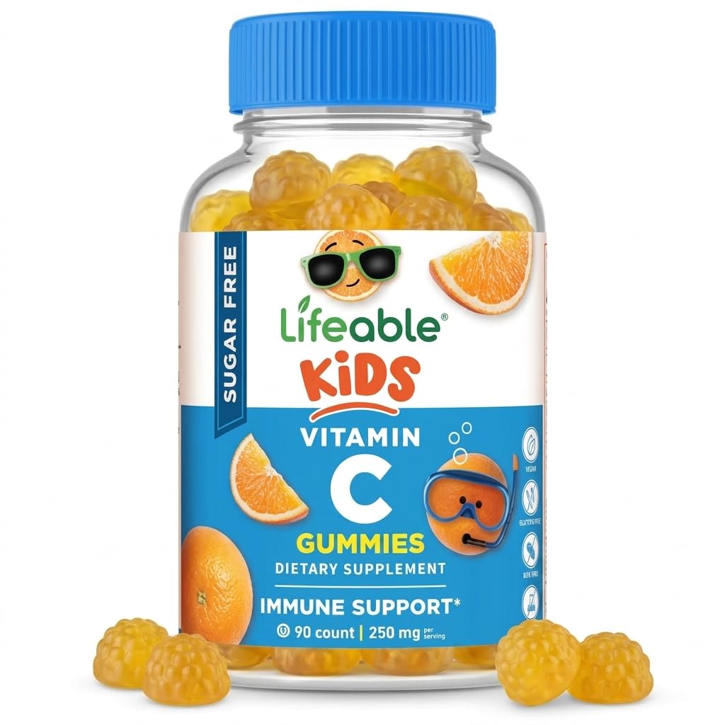 아이들을위한 유용한 설탕 무료 비타민 C - 250 mg - 훌륭한 타스팅 천연 맛 거미 보충 - 채식 GMO-Free Chewable Vitamin - 면역 지원을위한 - 어린이를위한 - 90 Gummies