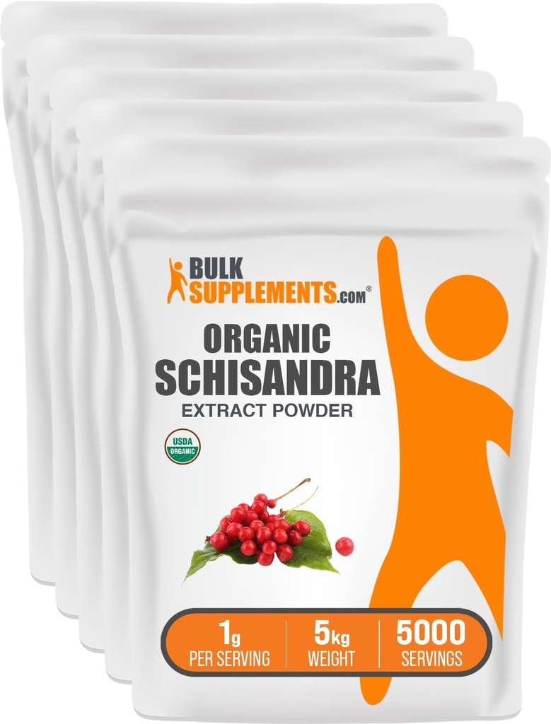 BulkSupplements.com 유기 Schisandra 추출 분말 - Schisandra 보충, Schisandra Berries에서 - 초본 보충, 글루텐 무료 - 1000mg 서빙 당, 5kg (11 파운드) (포장 5)