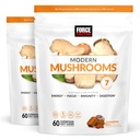 힘 요인 현대 버섯 연약한 Chews, Lions Mane, 터키 꼬리를 가진 버섯 보충교재, & 에너지, Immunity, & Digestion, Cinnamon 목록, 120 연약한 Chews, 2-Pack를 지원하는 Cordyceps