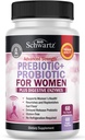 여성을위한 Prebiotics 및 Probiotics - 검은 코쉬와 레드 클로버와 Gut, 질 및 면역 건강 지원, 전체 식품 소화 효소 캡슐, Lactobacillus Probiotic 보충, 60 카운트