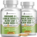 JB Wellness Oregano Oil, 마늘 추출물, Astragalus와 올리브 리프 - 여성과 남성을위한 면역력 보충 - 120 조사
