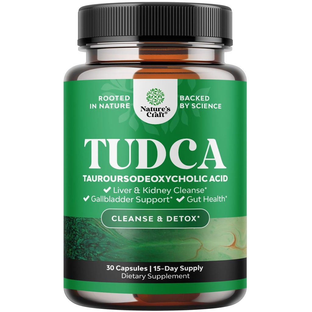고급 Bile 소금 TUDCA 보충 - 갤러드 Kidney 및 Liver 지원을위한 Bile Salts 당 여분의 힘 TUDCA 500mg - 높은 순수성 타우로 Ursodeoxycholic 산성 간 및 갤러드 Cleanse