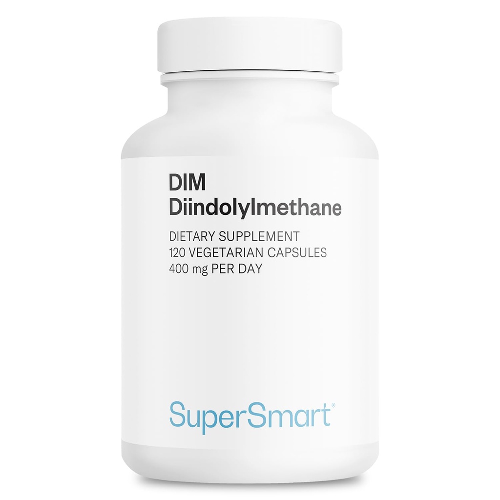 Supersmart - DIM 보충 하루 400mg (Diindolylmethane) - 남성 및 여성을위한 자연 균형 | Non-GMO 및 글루텐 무료 - 120 채식 캡슐