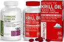BioPerine 높은 Potency 우수한 합동 지원 + Bronson 남극 Krill 기름을 가진 1000 mg를 가진 Bronson 심황 Curcumin Omega-3s EPA, DHA