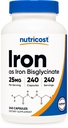 Nutricost 철 Bisglycinate 보충교재 (25mg) 240의 캡슐 - Ferrous Bisglycinate Chelate에서 - 비 GMO & 글루텐 자유로운