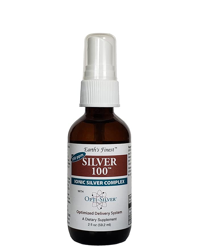 Immune 지원을위한 은 100 Ionic Silver Complex - 100 ppm, 2oz (59.2mL) - 스프레이