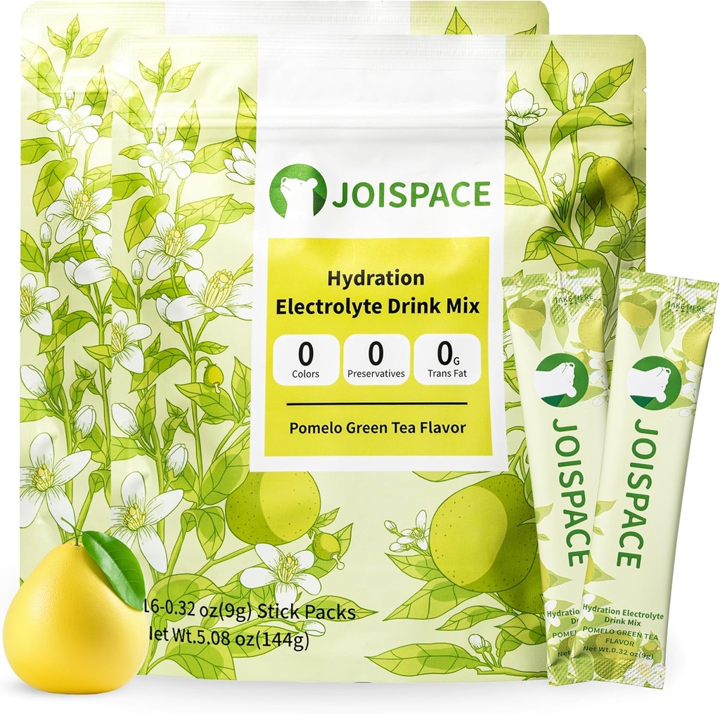 JOISPACE 전자 음료 믹스 티 폴리 페놀 | 패스트 히스 & 일렉트로스트 | 비 GMO, 비건, 글루텐 프리 | Pomelo Tea, 32 서빙