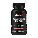 Vitabod Melatonin 20 mg - 240 빠른 용해 정제 - 약물 무료 - 천연 베리 맛 - 채식주의, 비 GMO, 글루텐 무료 240 개 (팩 1) (240 개)