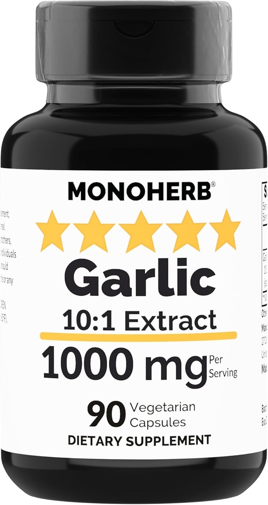 MONOHERB 마늘 추출물 1000 mg - 90 채식 캡슐