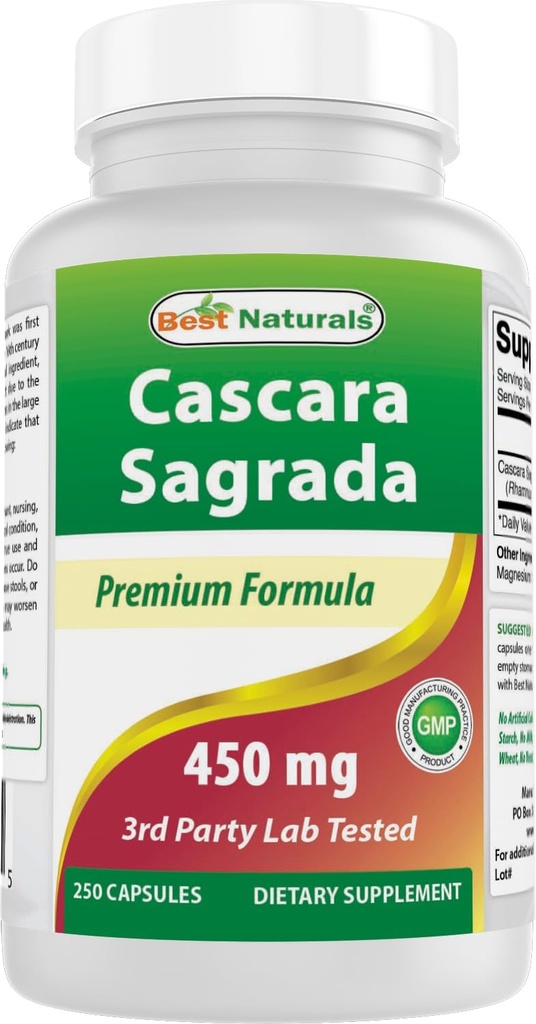 제일 자연적인 Cascara Sagrada 450 mg 250 캡슐