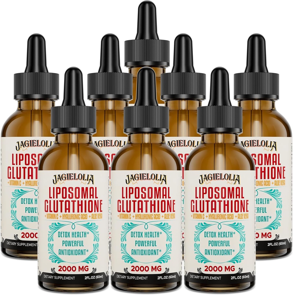 Liposomal Glutathione 액체 2000MG – 여자 & 남자를 위한 산화 Detox 보충교재, 노화 방어, 간기능 & 에너지, Hyaluronic 산 + 알로에 Vera + 비타민 C, 자연적인 & Vegan, 16 FL.OZ