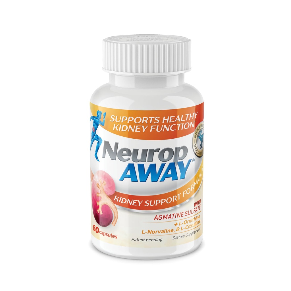 NeuropAWAY Kidney 지원은 Agmatine 황산염, L-Novaline, L-Ornithine, L-Citrulline 빠른, 강력한 Kidney 지원, 60CT를 제공합니다