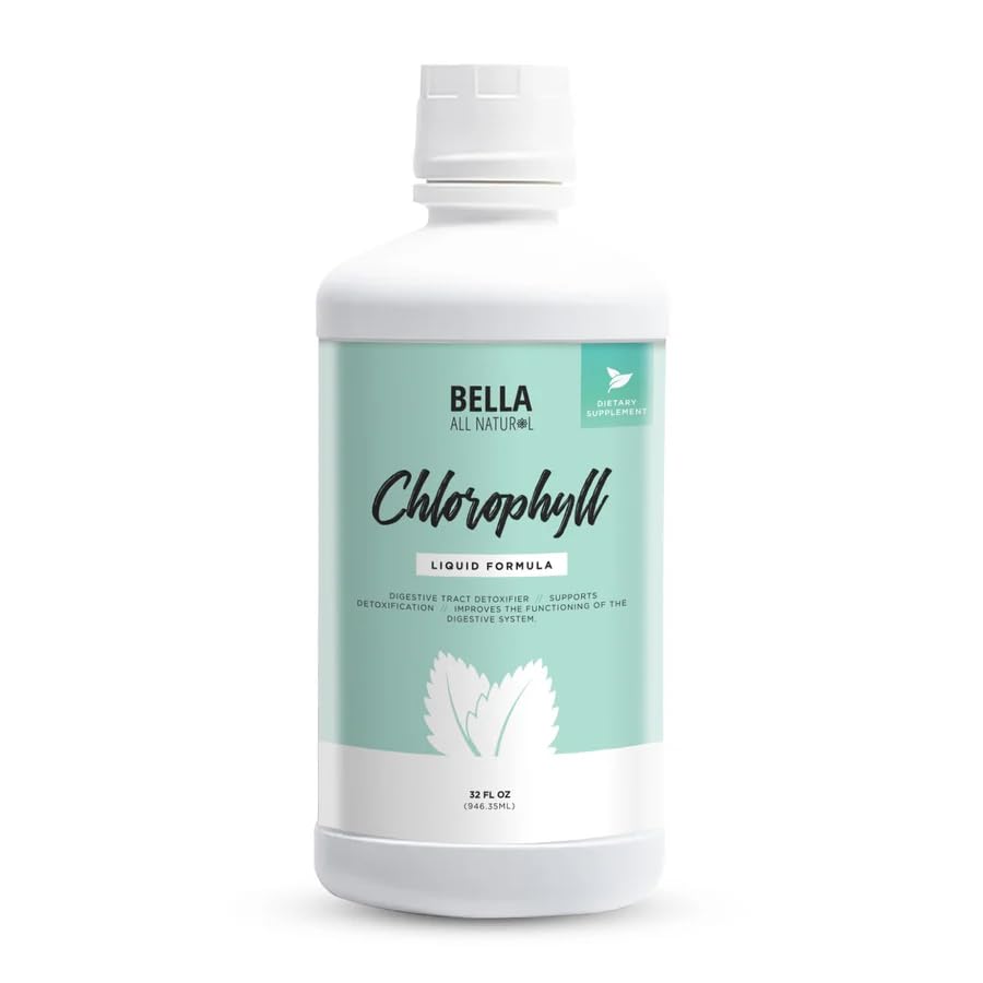벨라 All Natural Liquid Chlorophyll Drops Anti-Aging | 증가 에너지 | Hormonal Balance | Anti-Acne, 민트 맛 60ml
