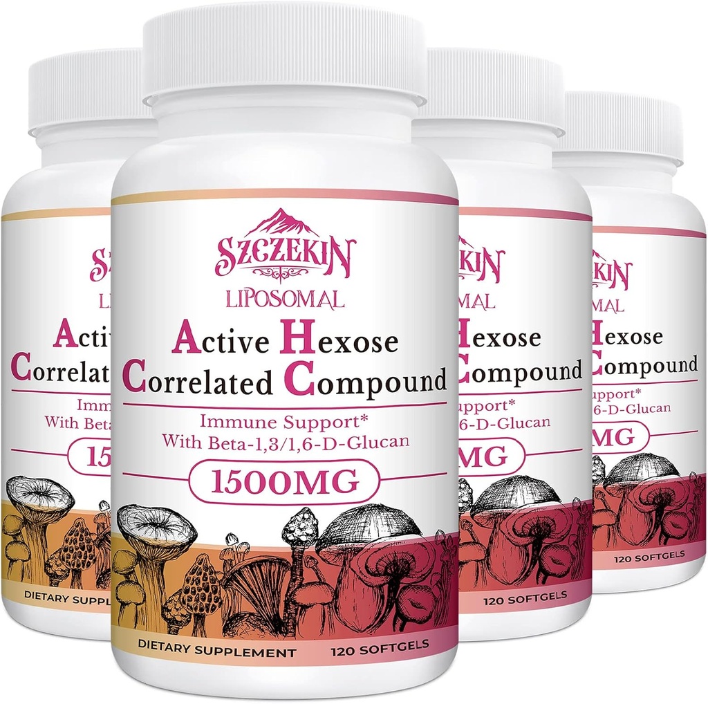 1500mg Liposomal 활동적인 Hexose Correlated 보충교재, 자연적인 버섯 추출물, 면역 체계, 간기능을 가진 480의 연약한 젤 베타 글루칸은, T 세포 & 살인자 세포 활동을 유지합니다