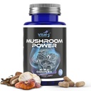 버섯 힘 Complex 10-in-1 W/Cordyceps, Reishi, Shiitake & Lion Mane, Gut Microbiome, 초점, 에너지 및 활력에 대한 Nootropic 규정 - 60 캡슐